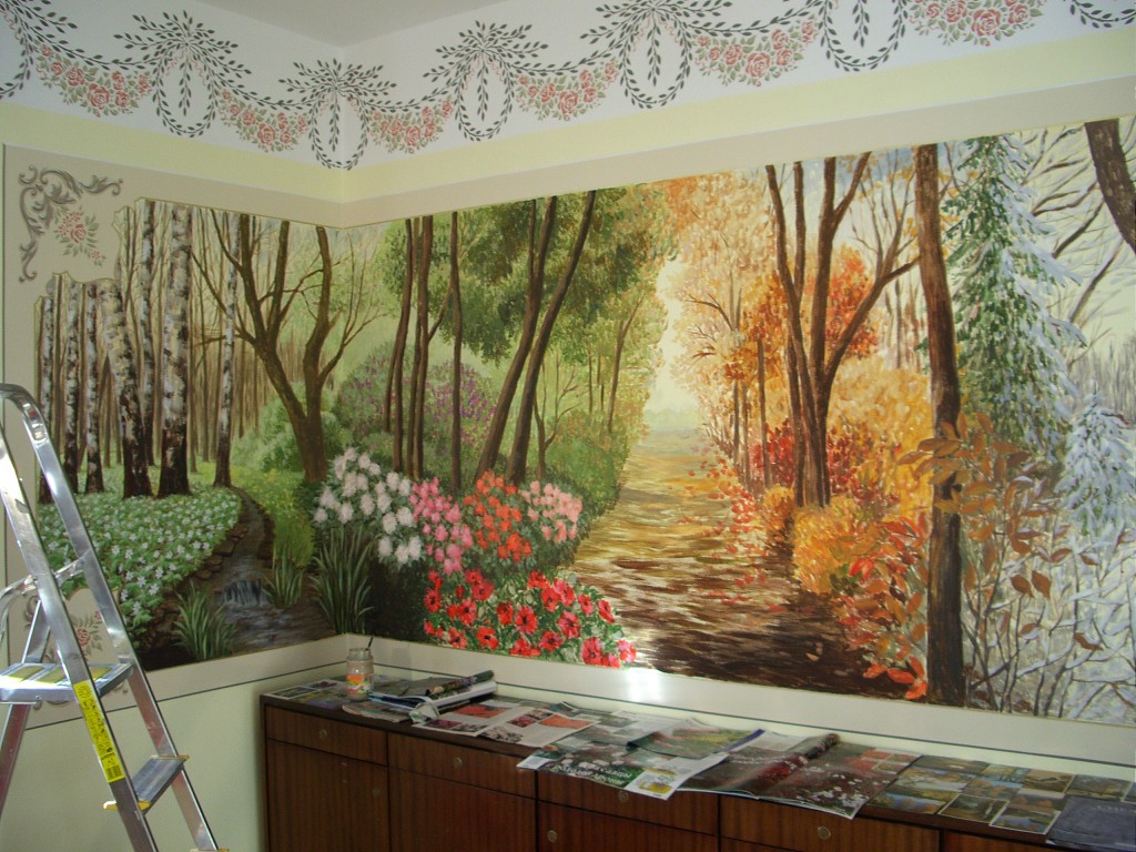 Wall painting "Four Seasons"